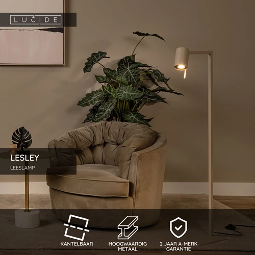 Lucide LESLEY - Leeslamp - 1xGU10 - Taupe - USP